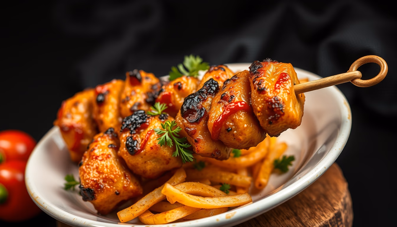 kebab grilled mediterranean in editorial style