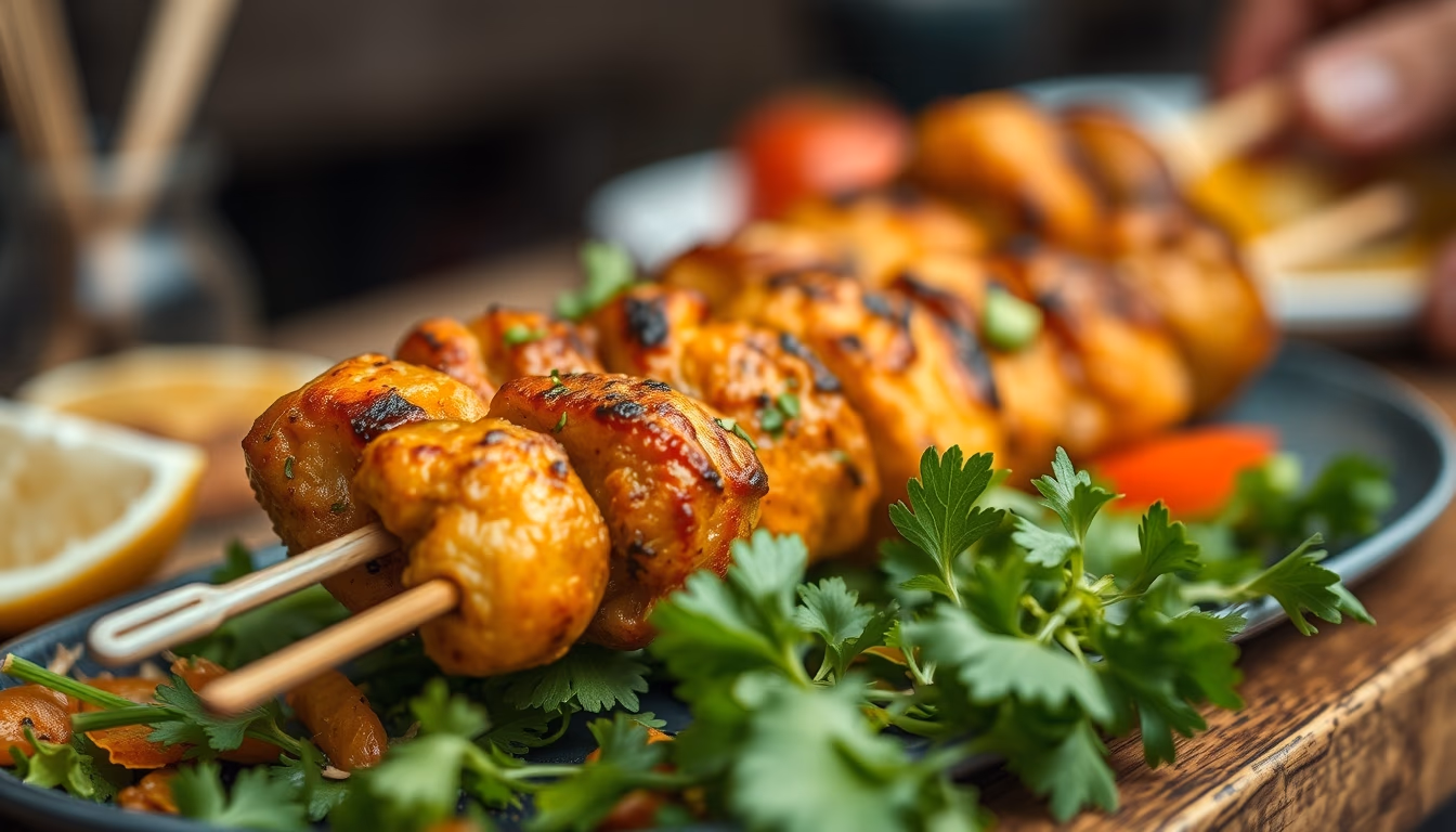 kebab grilled mediterranean in editorial style