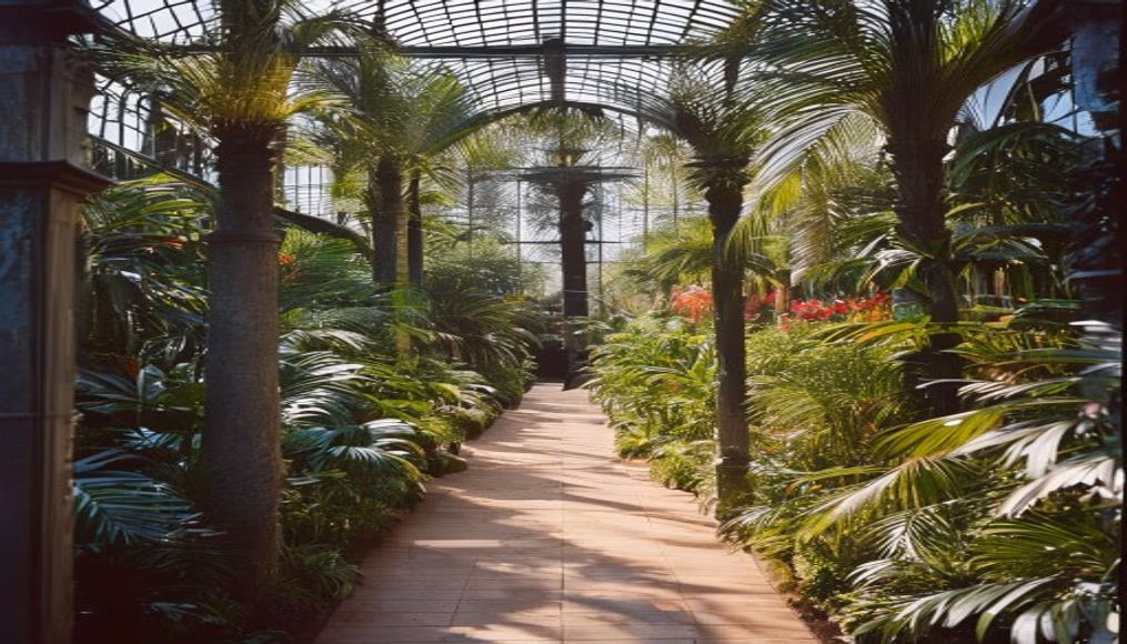 kew gardens london palmhouse in editorial style
