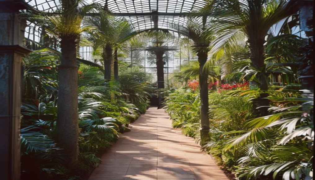 kew gardens london palmhouse in editorial style