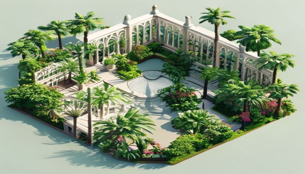 kew gardens london palmhouse in editorial style
