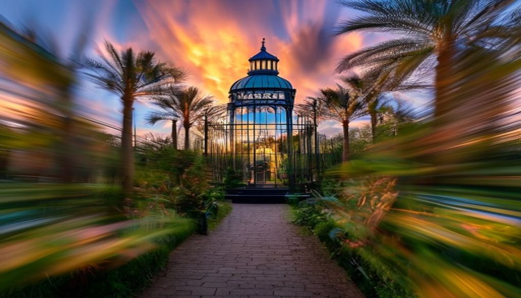 kew gardens london palmhouse in editorial style