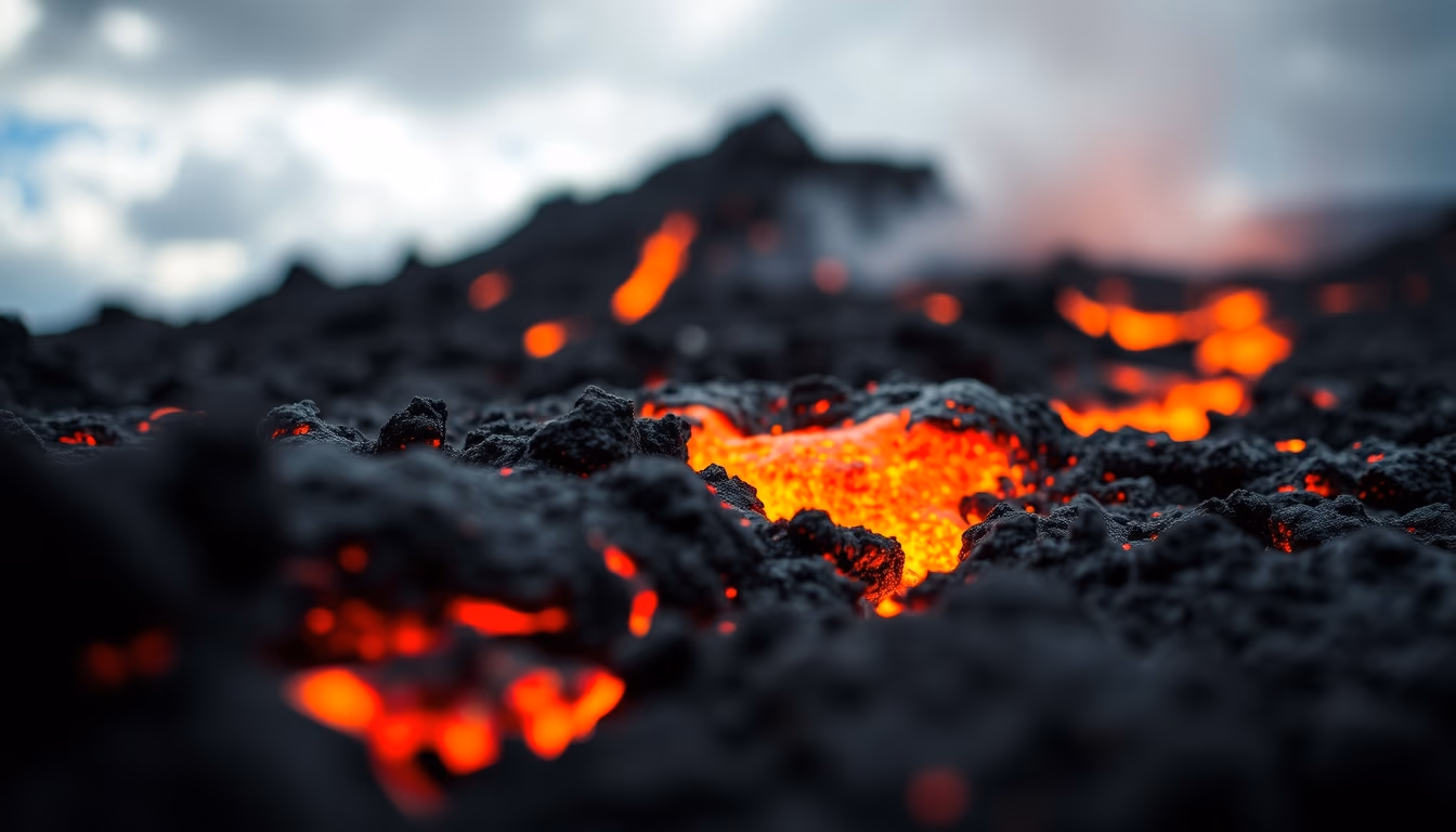 kilauea hawaii lava flow in editorial style