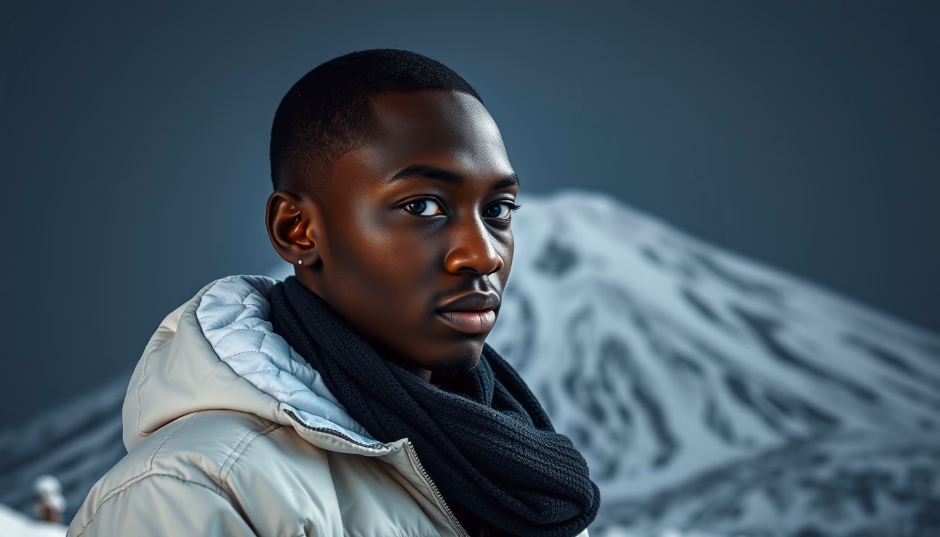 kilimanjaro tanzania snow in editorial style