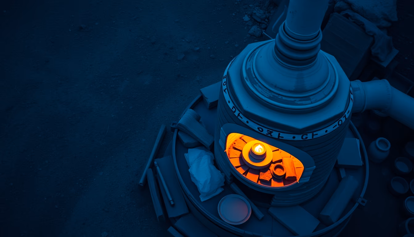 kiln pottery firing in editorial style