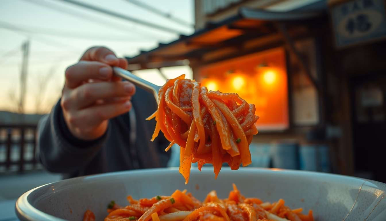 kimchi fermented korean in editorial style