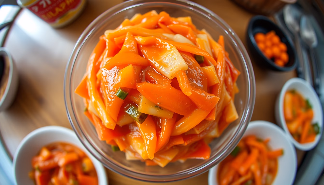 kimchi fermented korean in editorial style