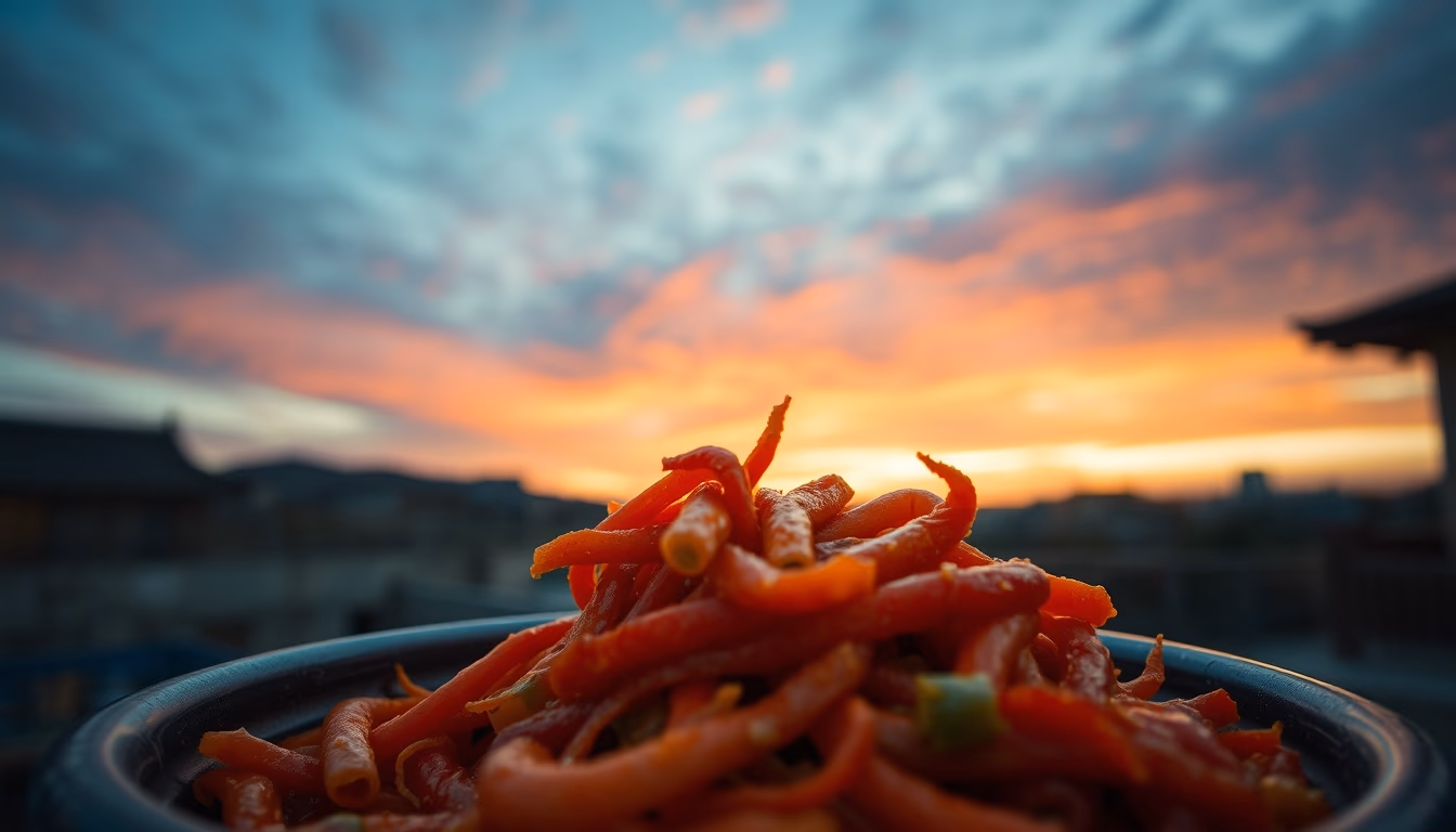 kimchi fermented korean in editorial style