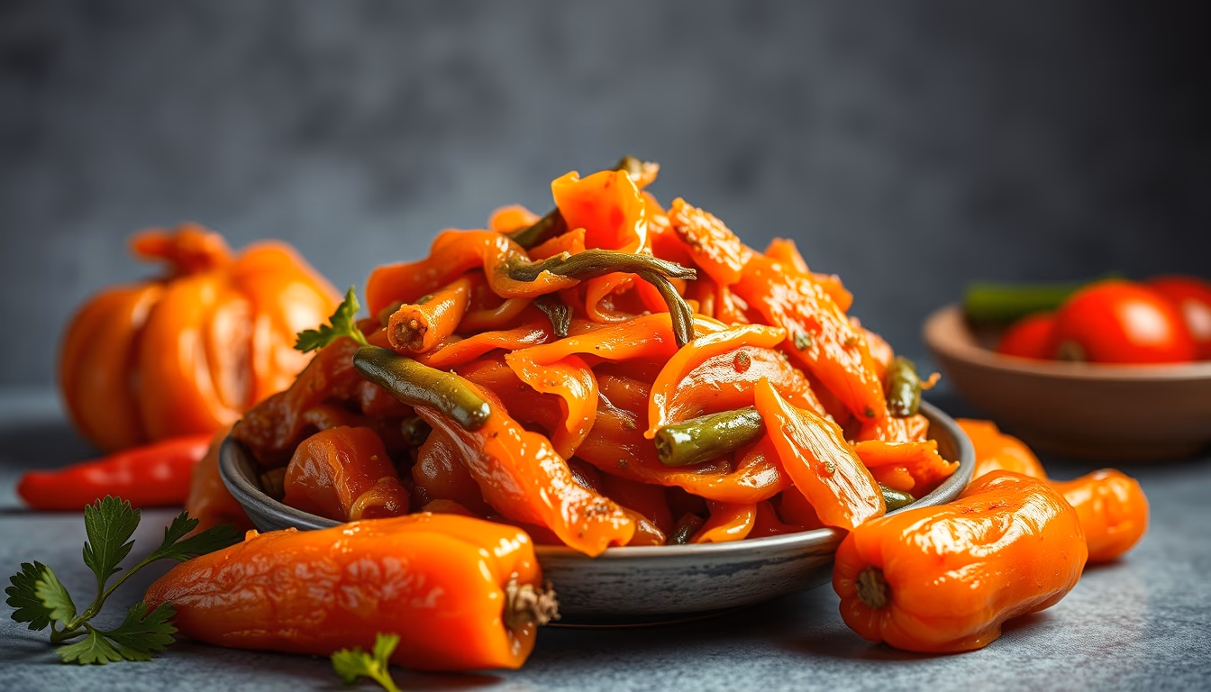 kimchi fermented korean in editorial style