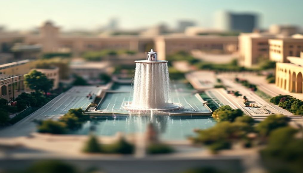 king fahd fountain in editorial style