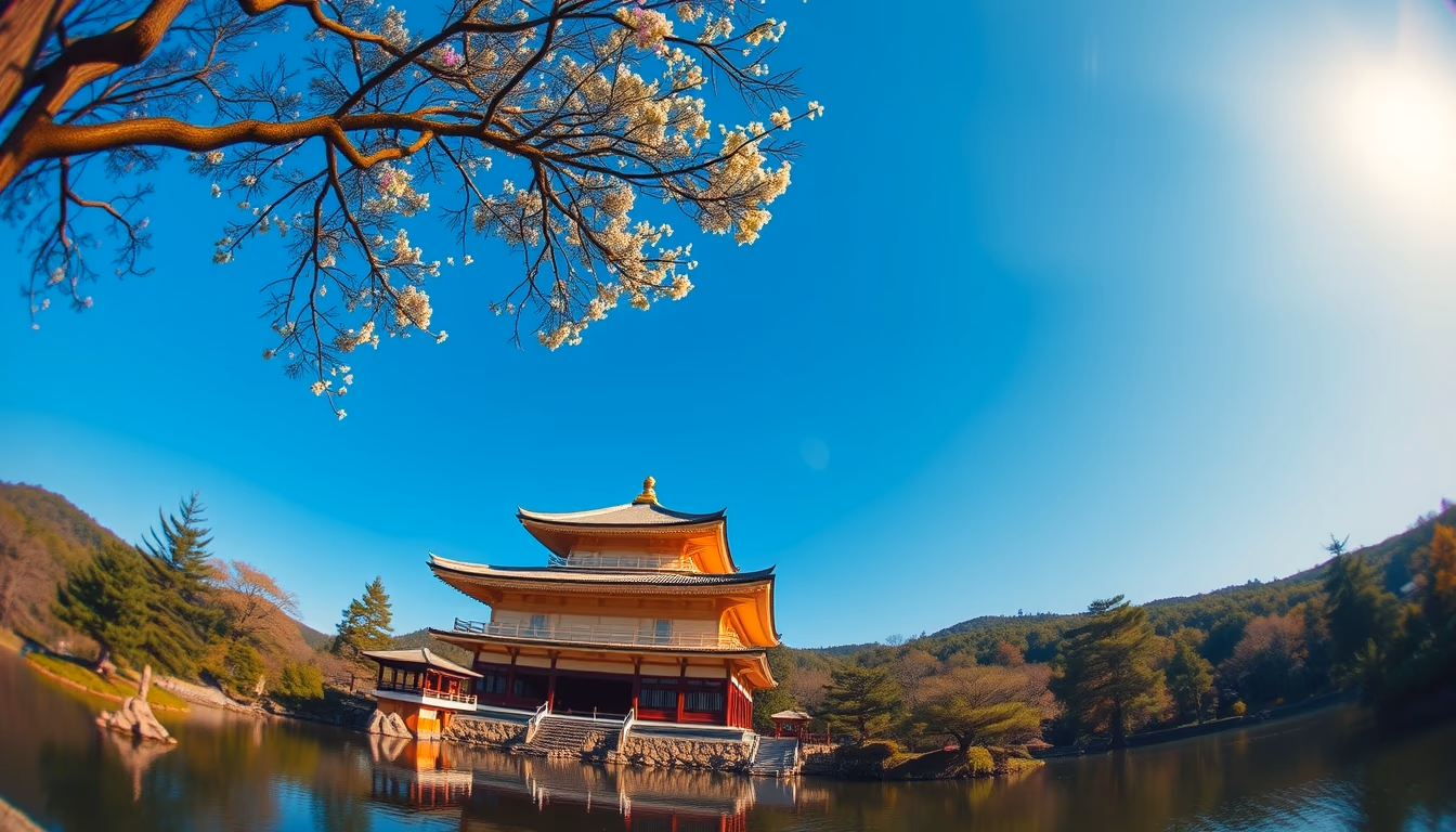 kinkaku-ji golden pavilion in editorial style