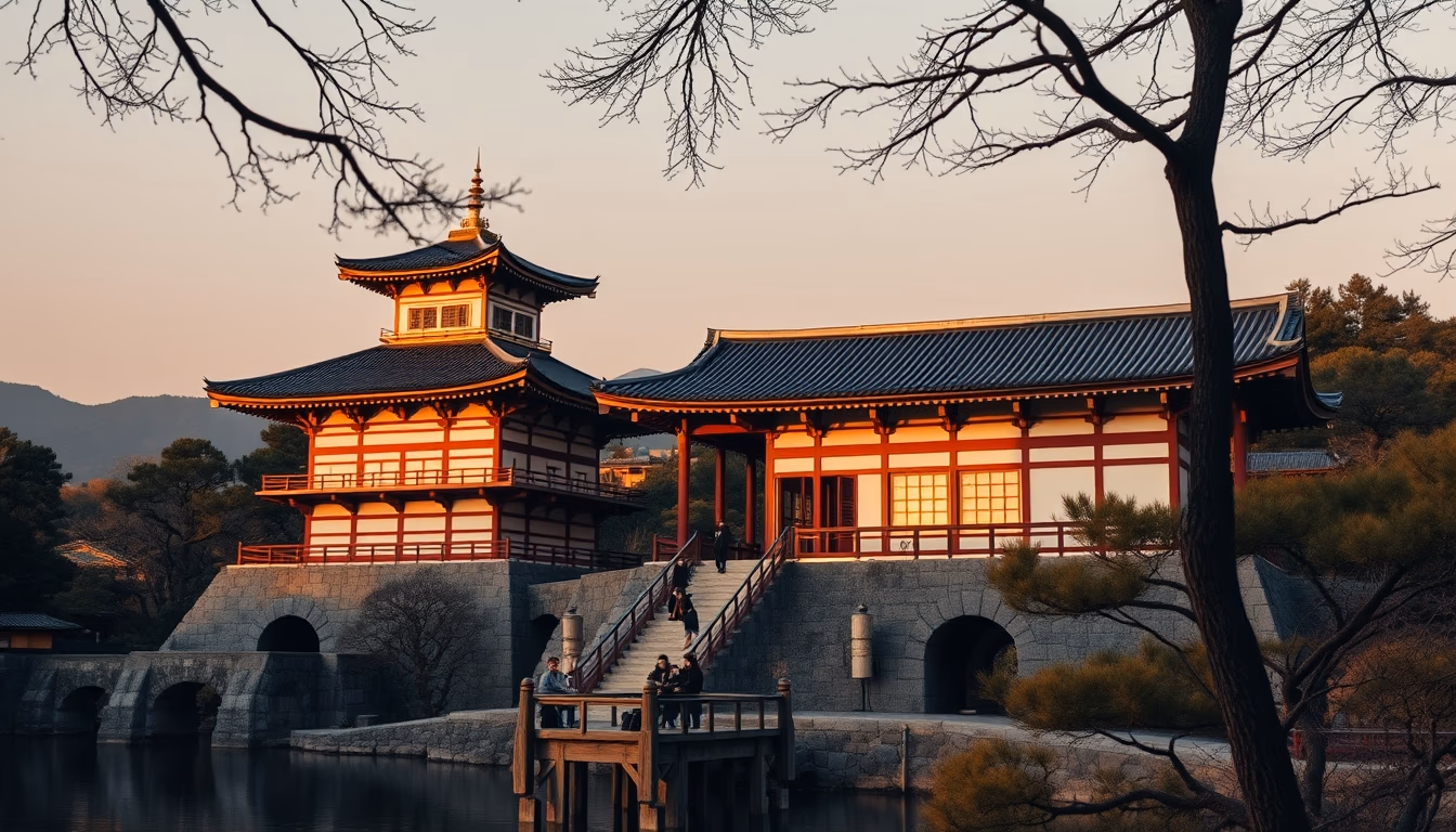 kinkaku-ji golden pavilion in editorial style