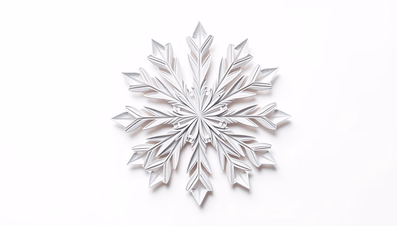 kirigami snowflake in editorial style