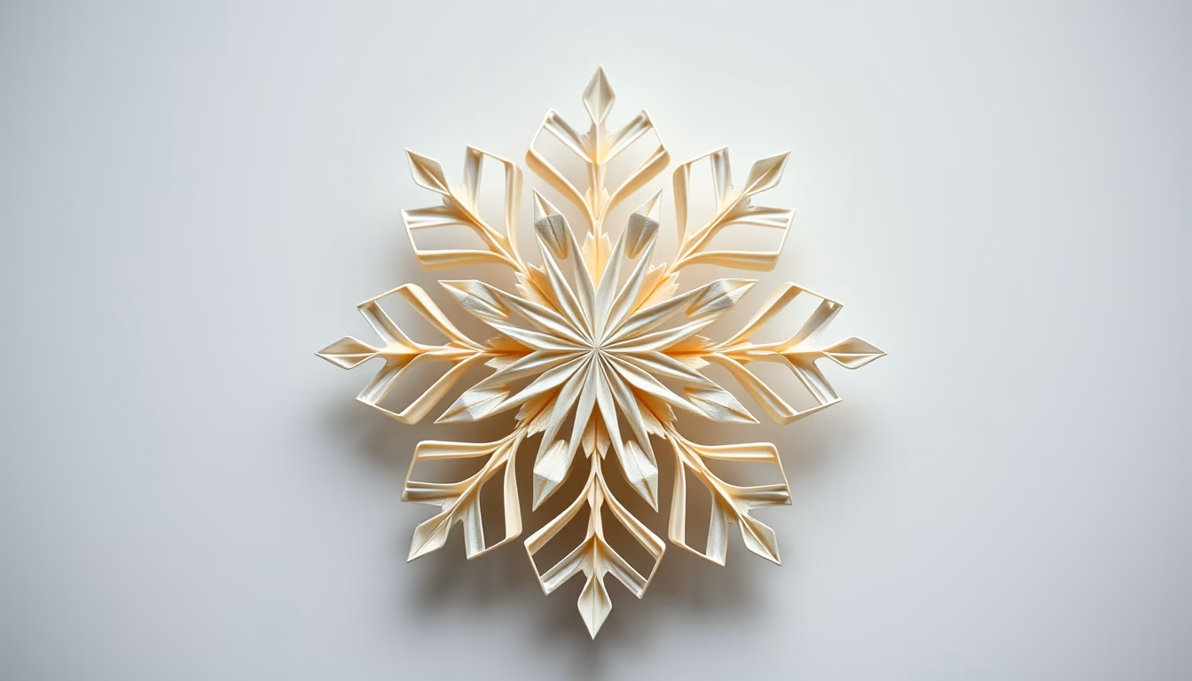 kirigami snowflake in editorial style