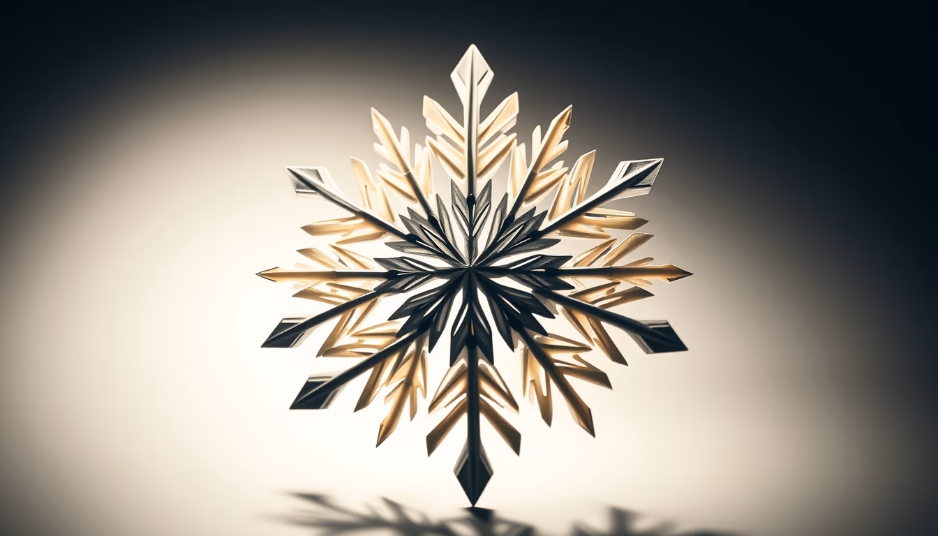kirigami snowflake in editorial style