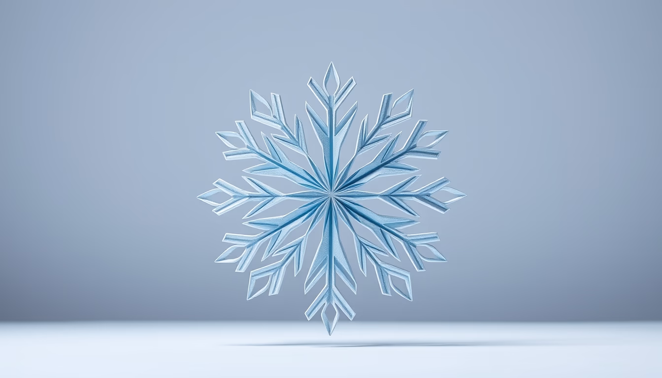 kirigami snowflake in editorial style