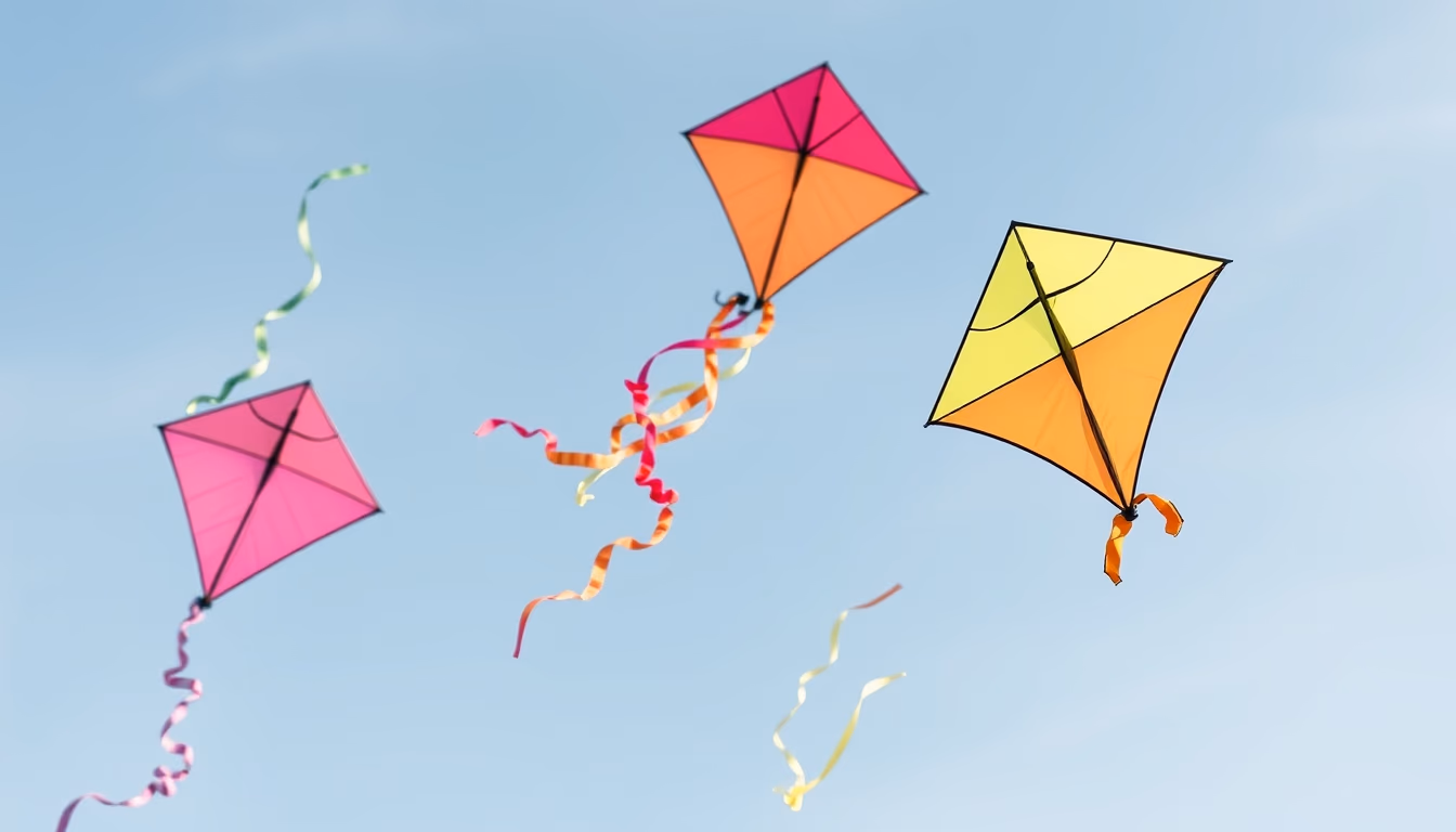 kite festival sky colorful in editorial style