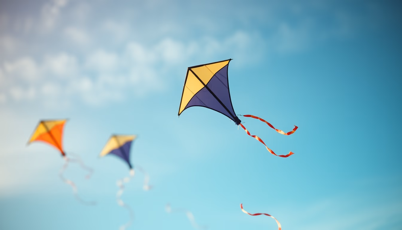 kite festival sky colorful in editorial style