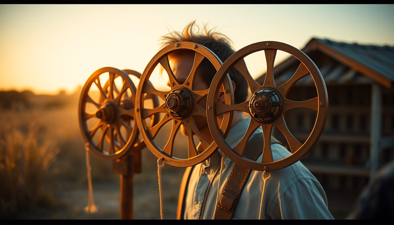 kite reels wooden in editorial style