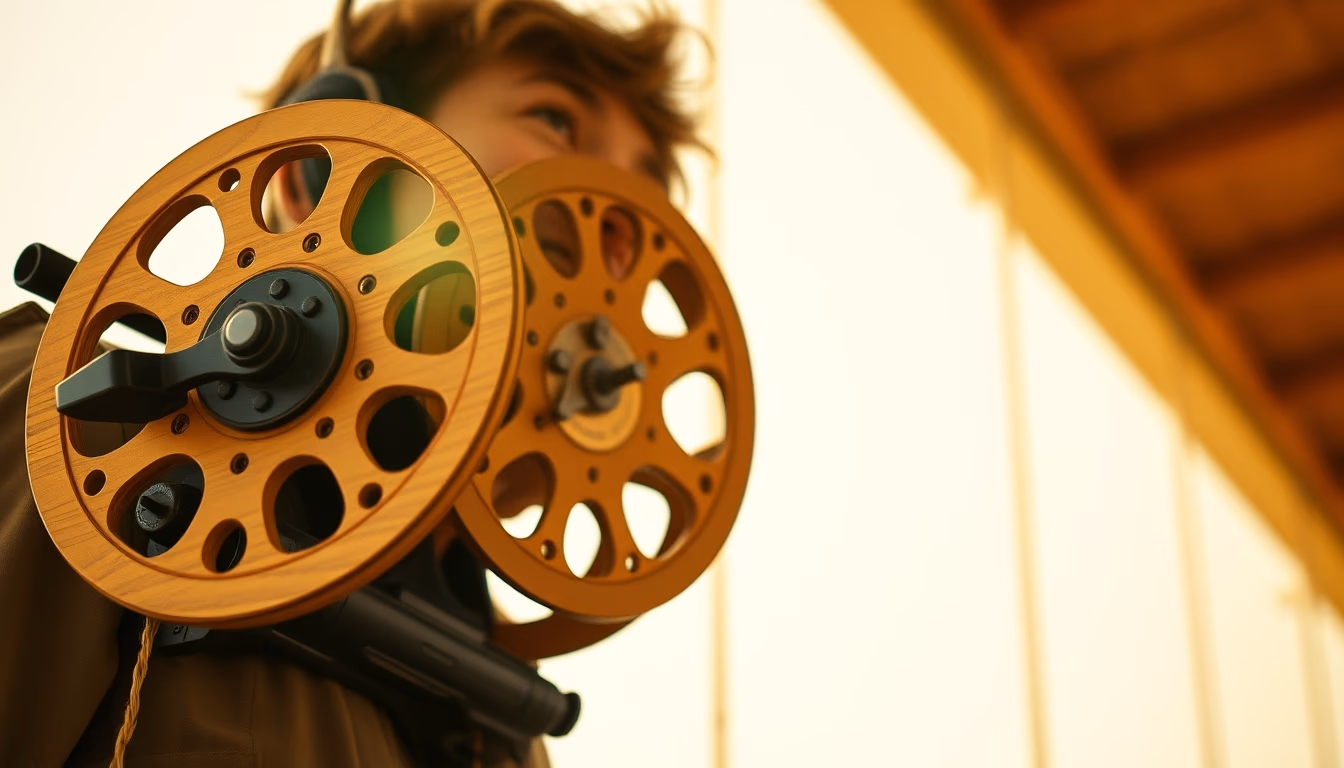 kite reels wooden in editorial style