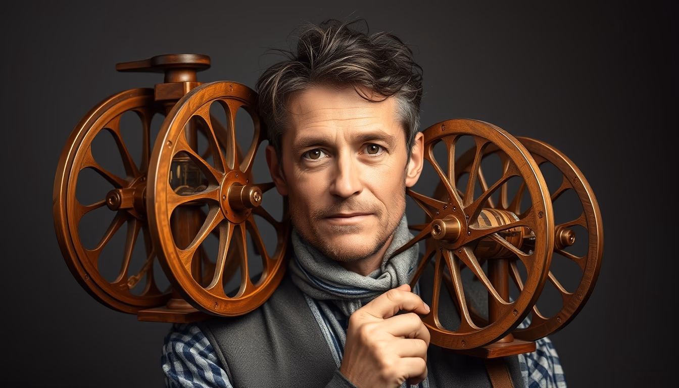 kite reels wooden in editorial style