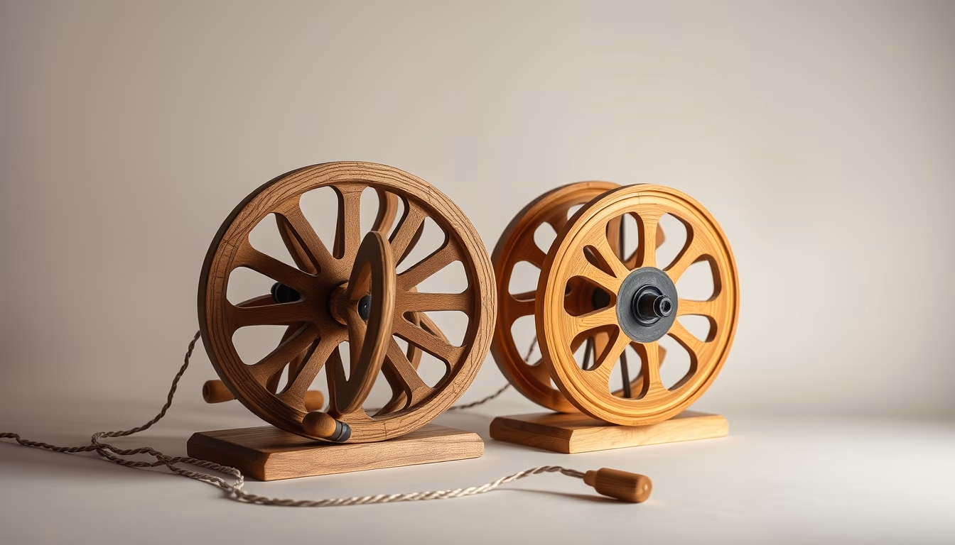 kite reels wooden in editorial style