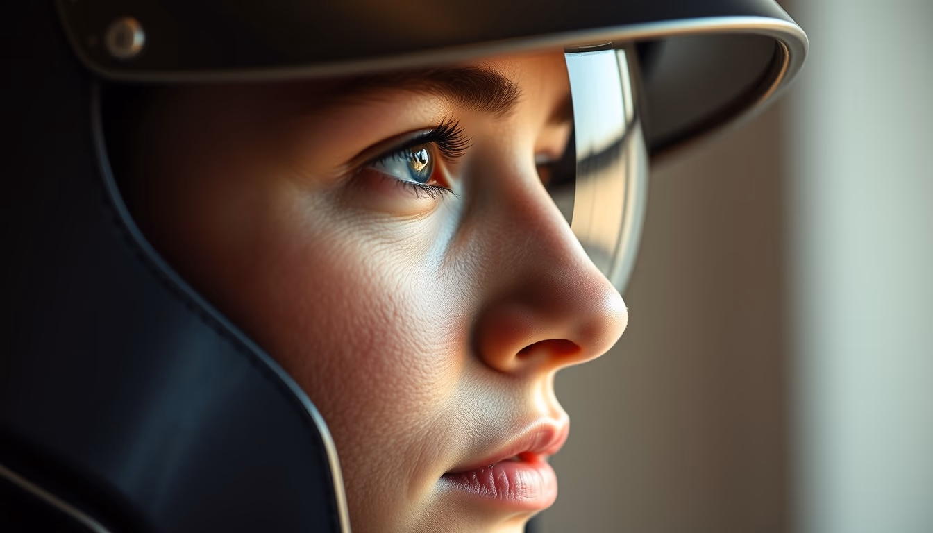 knight visor closeup in editorial style