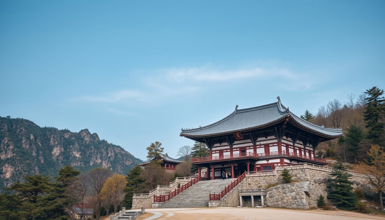 koan mountain temple in editorial style