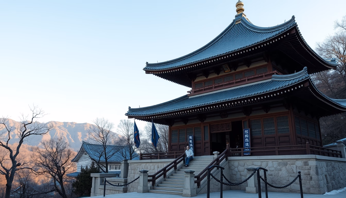 koan mountain temple in editorial style