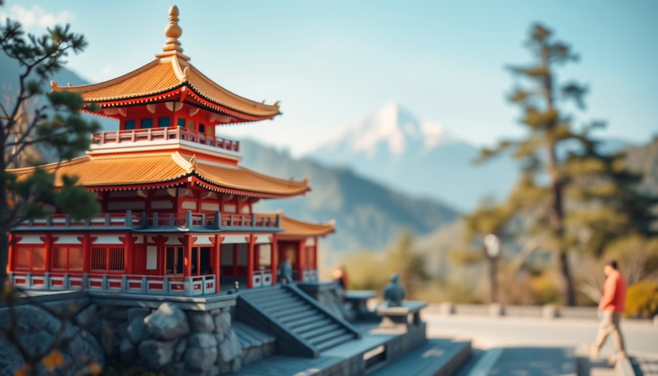 koan mountain temple in editorial style