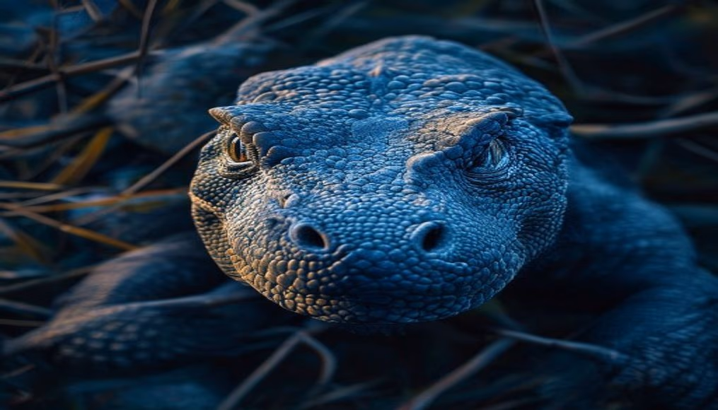 komodo dragon close in editorial style