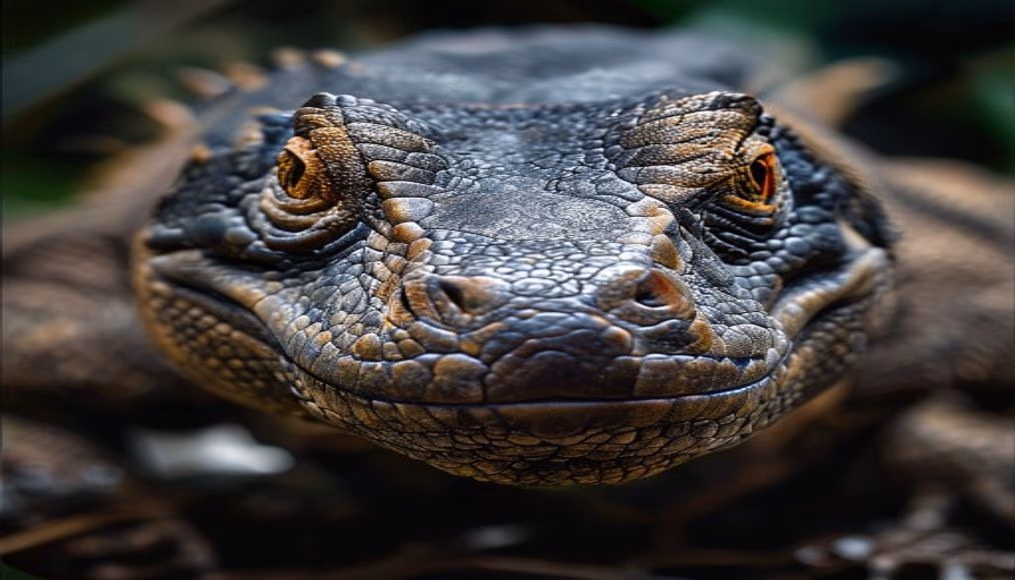 komodo dragon close in editorial style