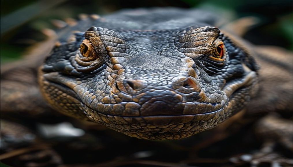 komodo dragon close in editorial style