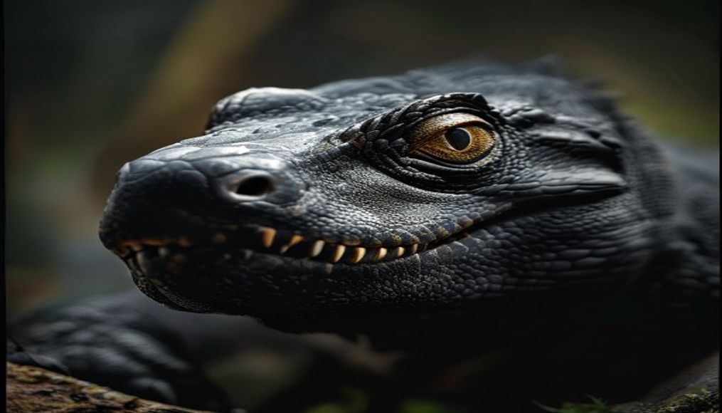 komodo dragon close in editorial style