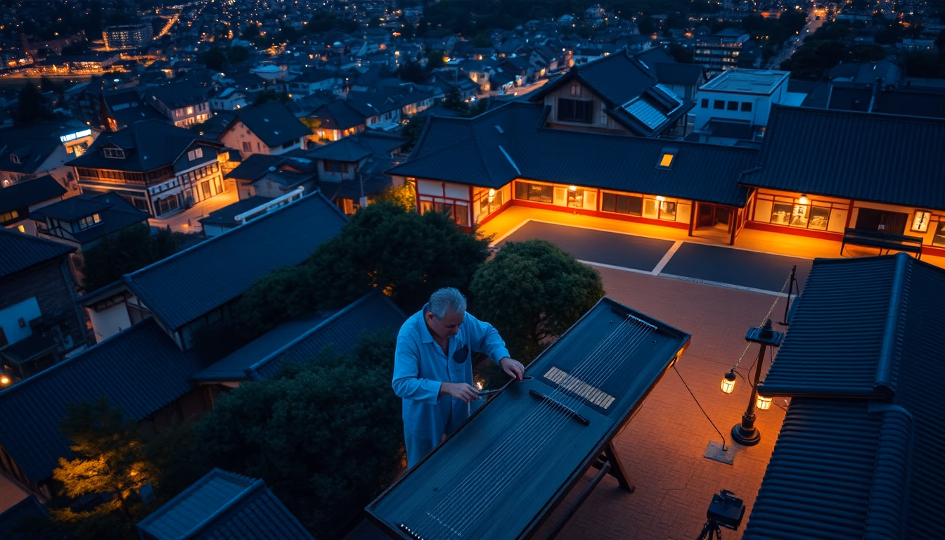 koto japanese strings in editorial style