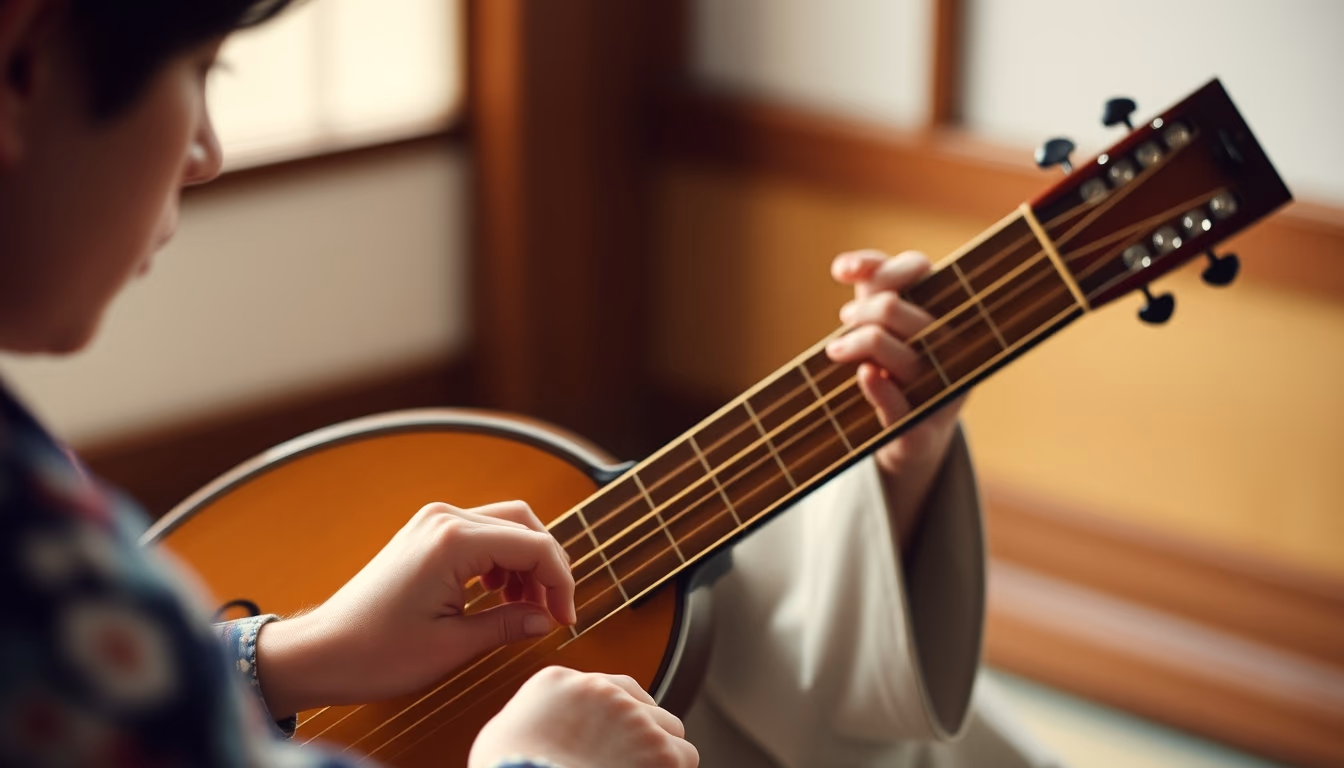 koto japanese strings in editorial style