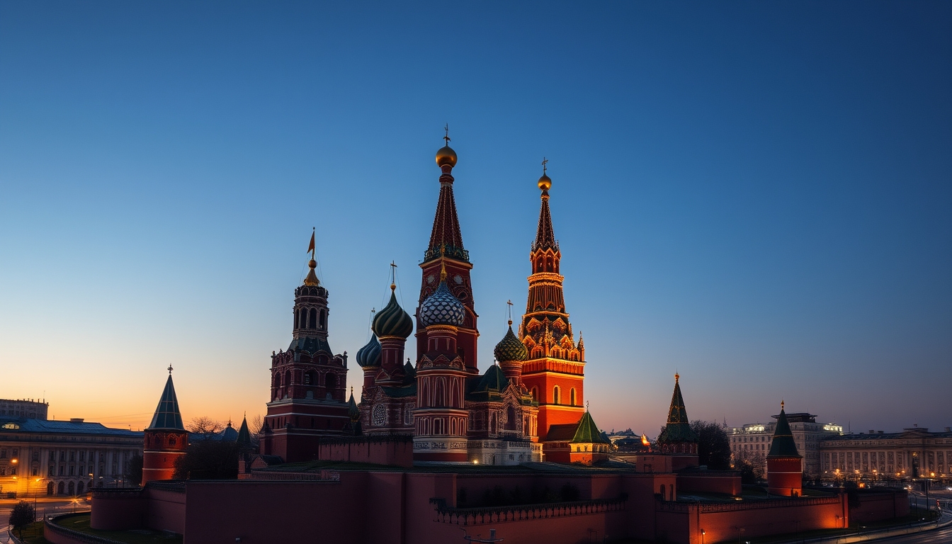 kremlin moscow towers in editorial style