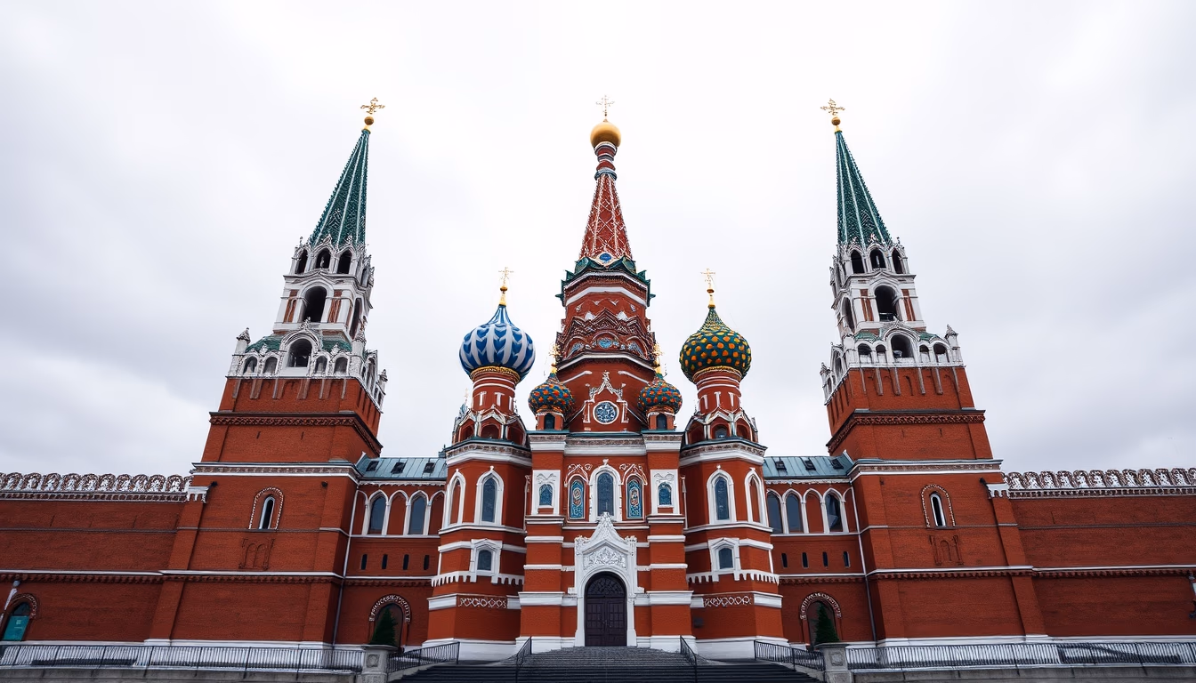 kremlin moscow towers in editorial style