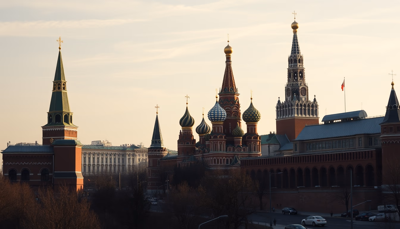 kremlin moscow towers in editorial style
