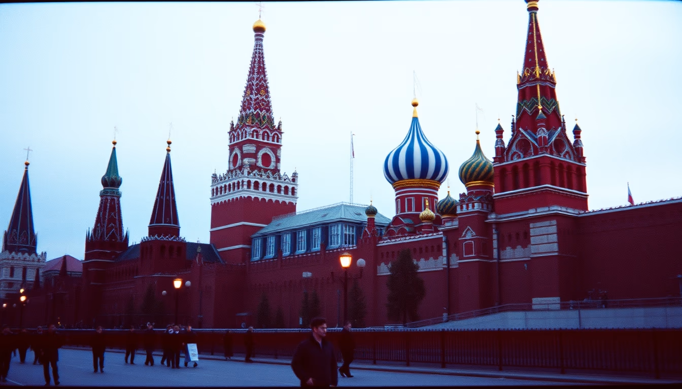 kremlin moscow towers in editorial style
