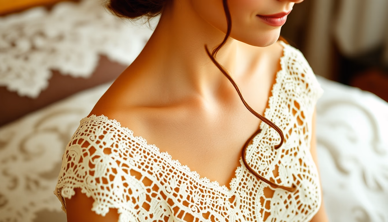 lacework antique tatting in editorial style