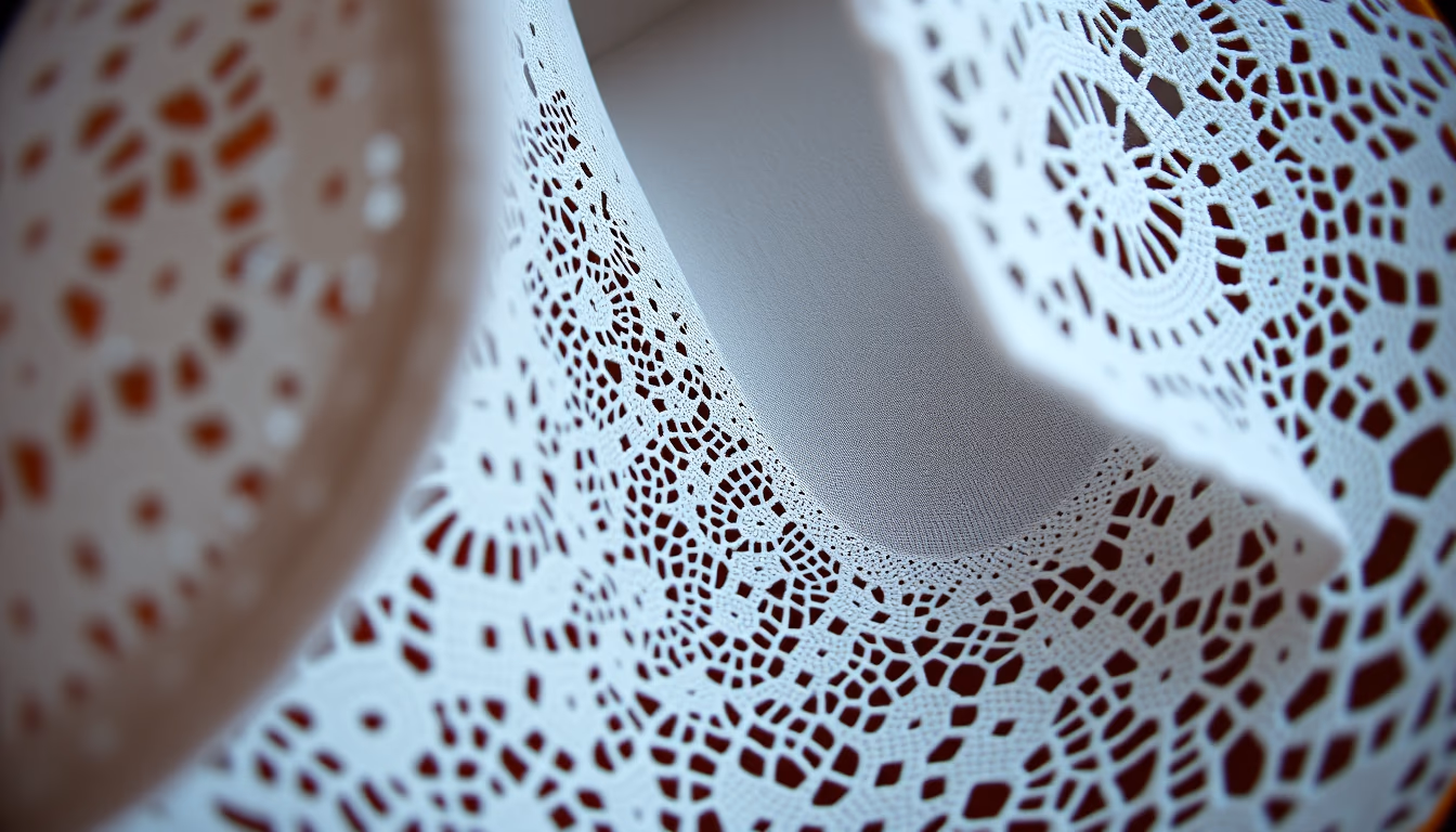 lacework antique tatting in editorial style