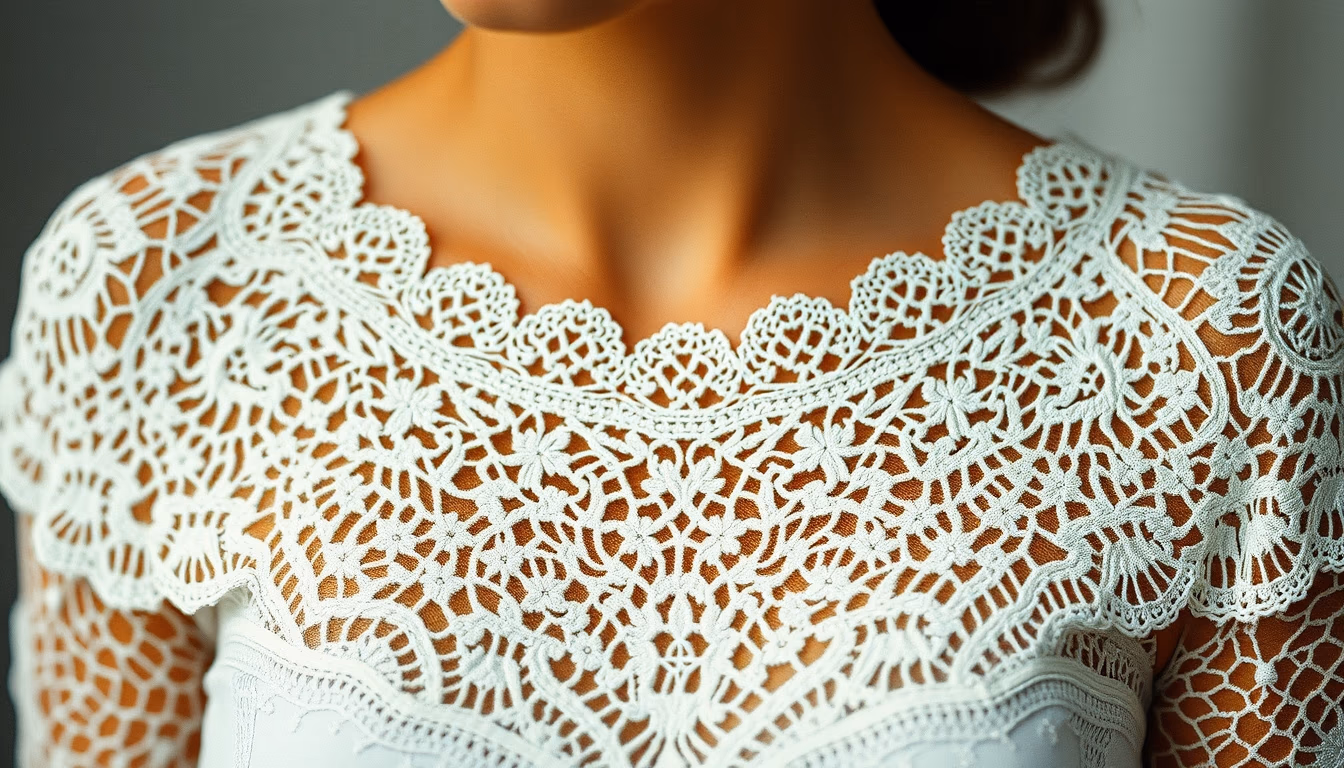 lacework antique tatting in editorial style