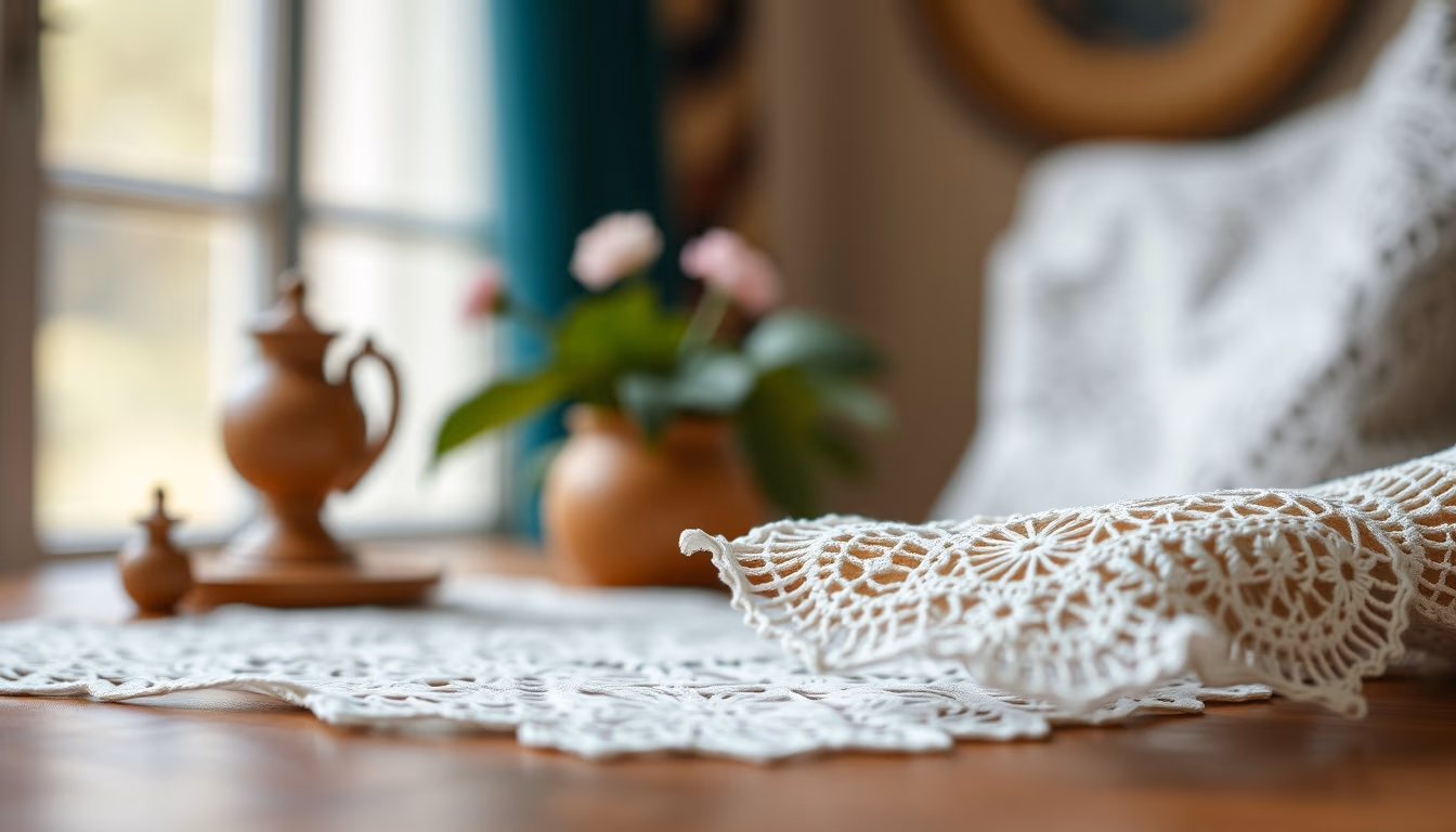 lacework antique tatting in editorial style