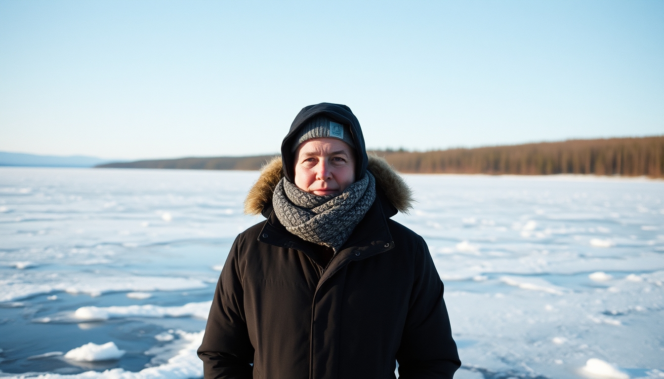 lake baikal frozen in editorial style