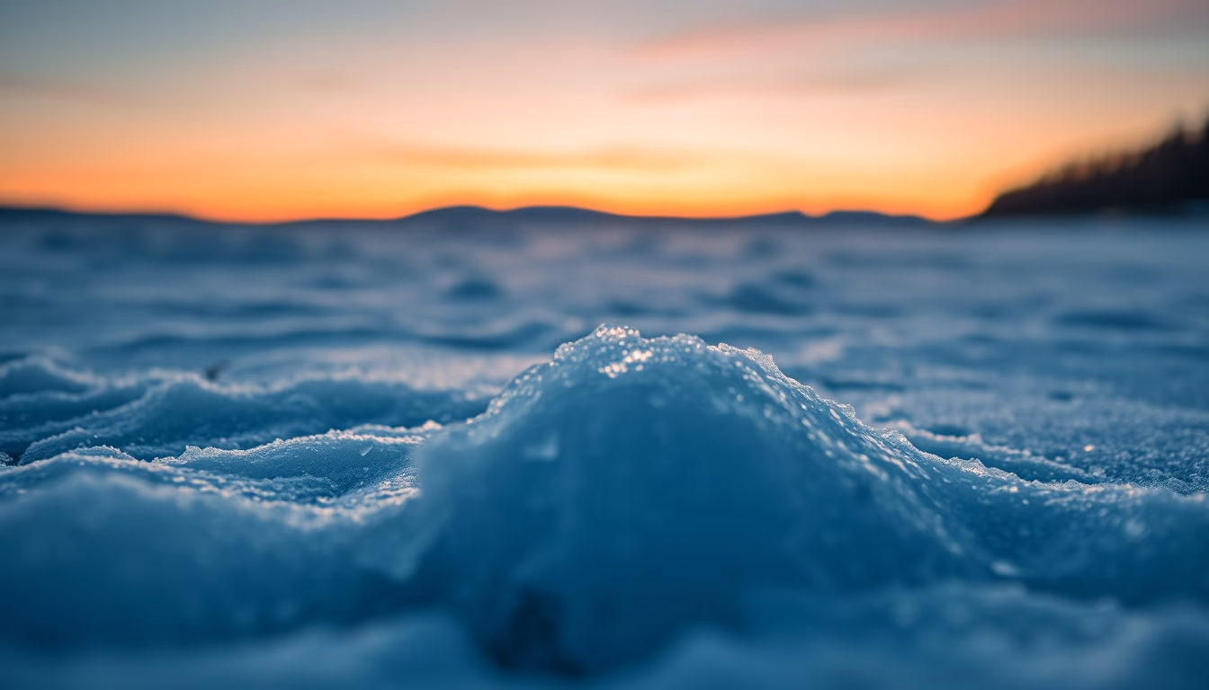 lake baikal frozen in editorial style