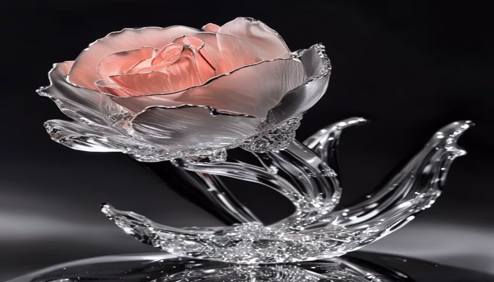 Lalique cire perdue rose em fotografia editorial de luxo