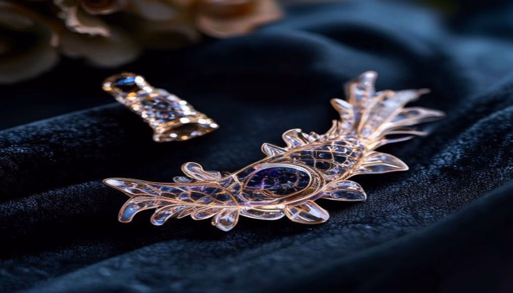 lalique crystal fish cufflinks in luxury editorial photography
