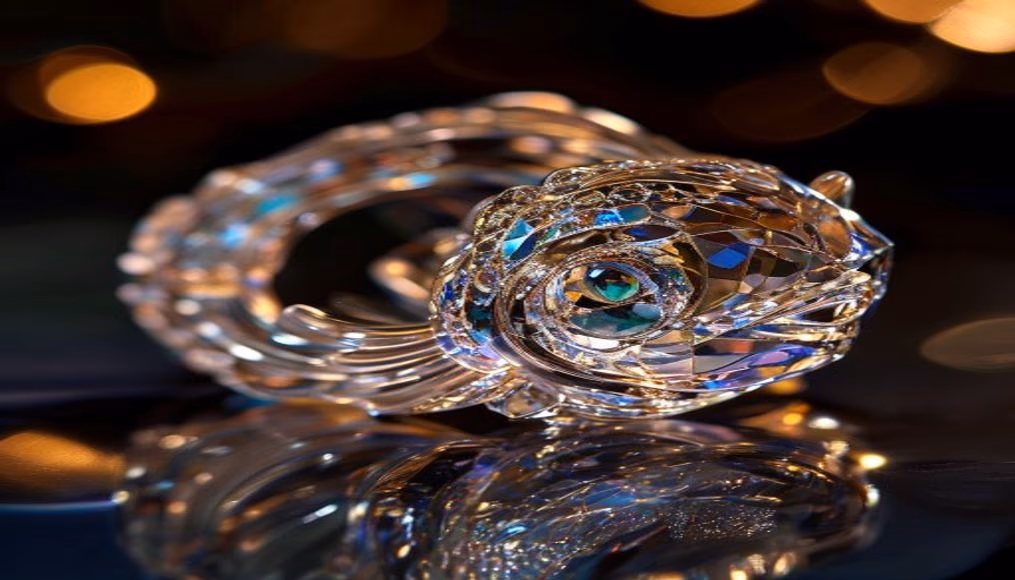 lalique crystal fish cufflinks in luxury editorial photography