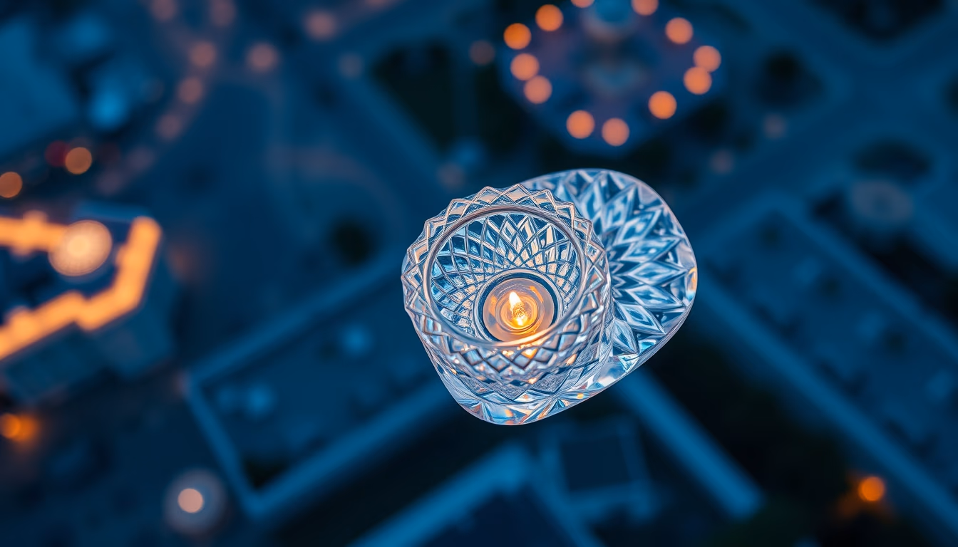 lalique crystal flacon in editorial style